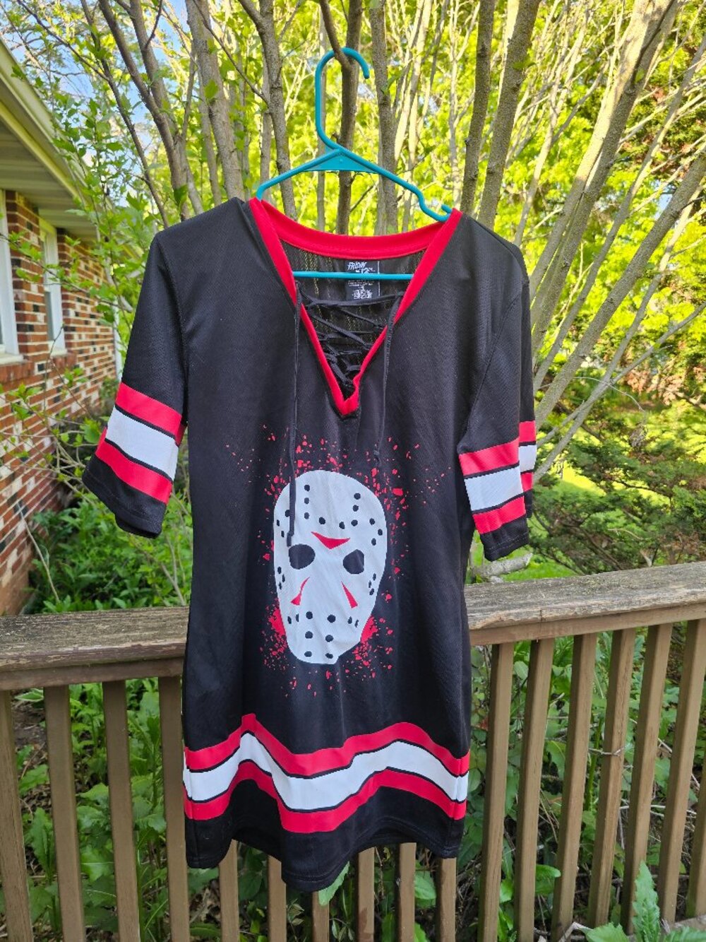 Friday the 13th Jason Voorhees Hockey Jersey Dress Size Womens L